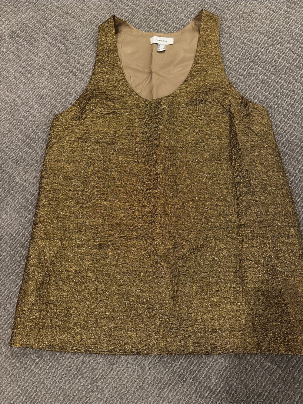 H&M Gold Metallic Sleeveless Tank Top